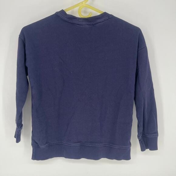 Hanna Andersson Appliqué Sweatshirt Navy Strawberry Crewneck Size 8 - Picture 2 of 8